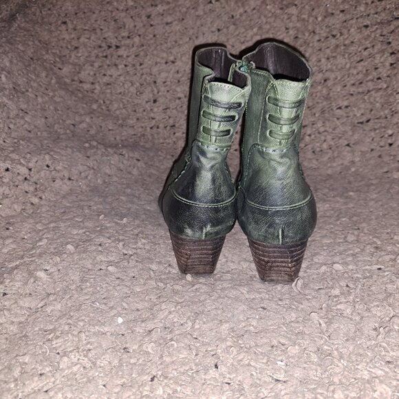 CANAL GRANDE-France-Beate Noce Ankleboot-Forest Green Leather-Side Zip-Sz 39-NM - Picture 6 of 8